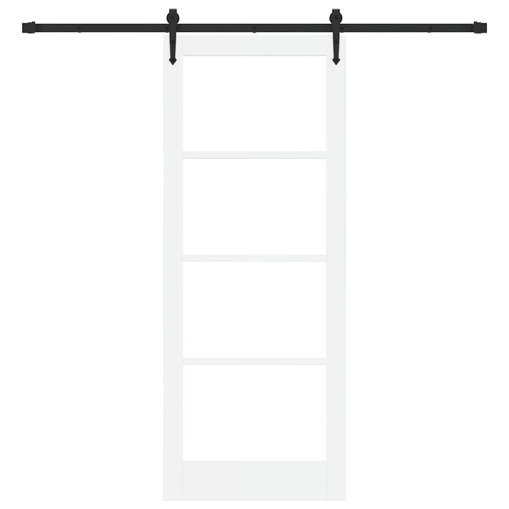 Csúszó ajtó ORKDAL Fehér 83 x 211 cm Tömör fenyőfa és üveg