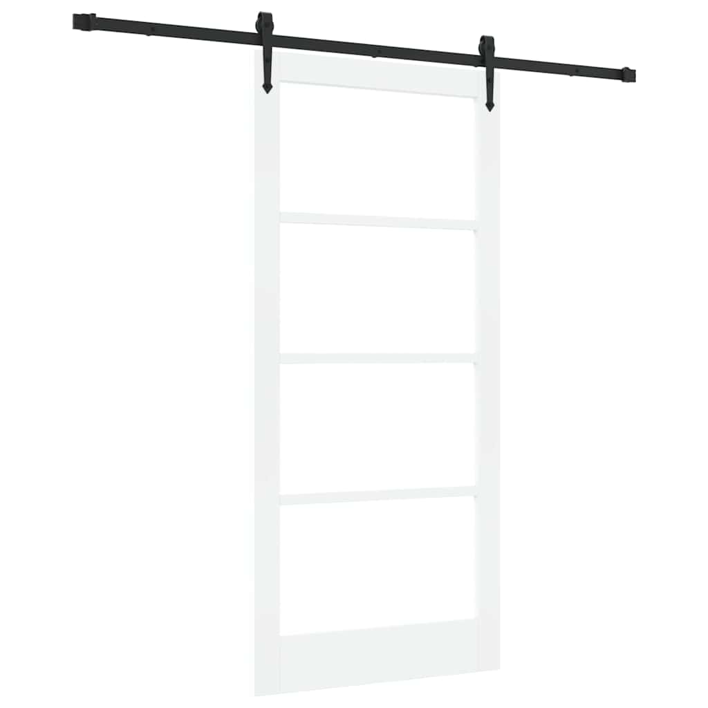 Csúszó ajtó ORKDAL Fehér 93 x 202 cm Tömör fenyőfa és üveg