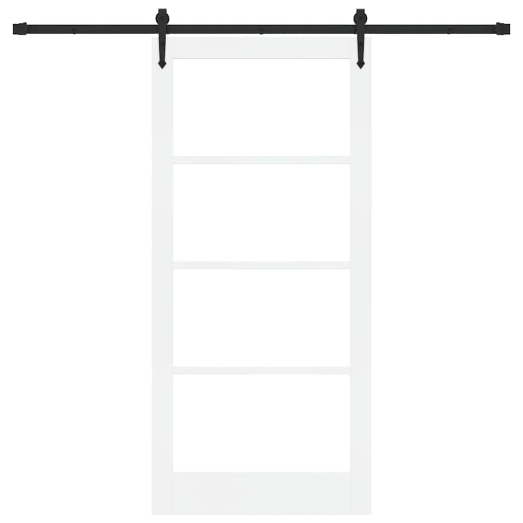 Csúszó ajtó ORKDAL Fehér 93 x 202 cm Tömör fenyőfa és üveg