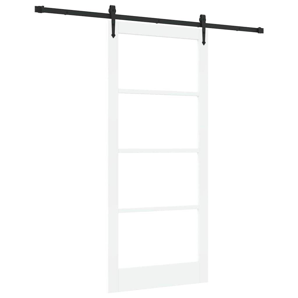 Csúszó ajtó ORKDAL Fehér 93 x 211 cm Tömör fenyőfa és üveg