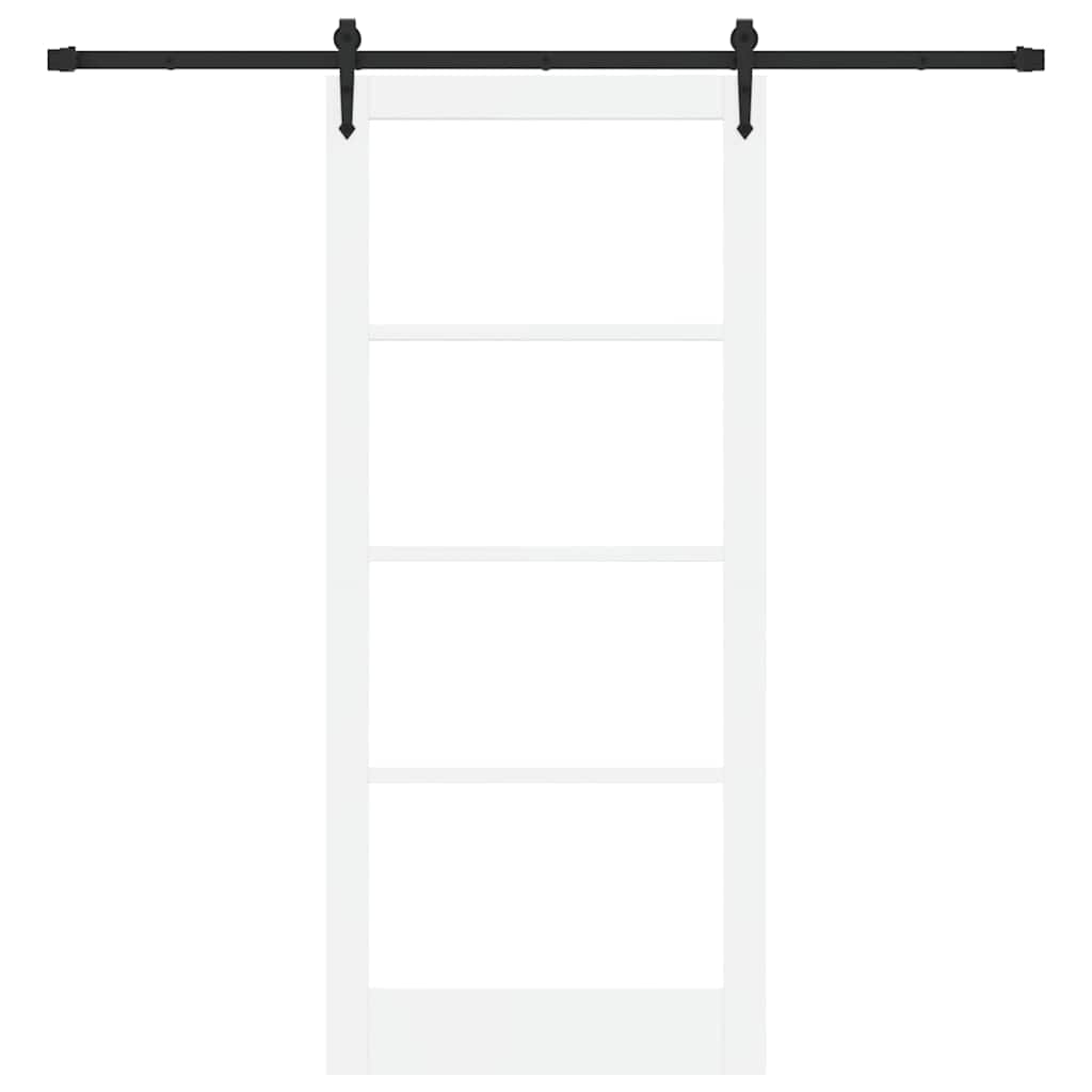 Csúszó ajtó ORKDAL Fehér 93 x 211 cm Tömör fenyőfa és üveg