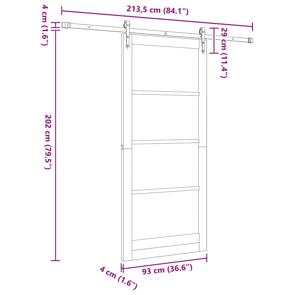 Csúszó ajtó ORKDAL Fehér 93 x 211 cm Tömör fenyőfa és üveg