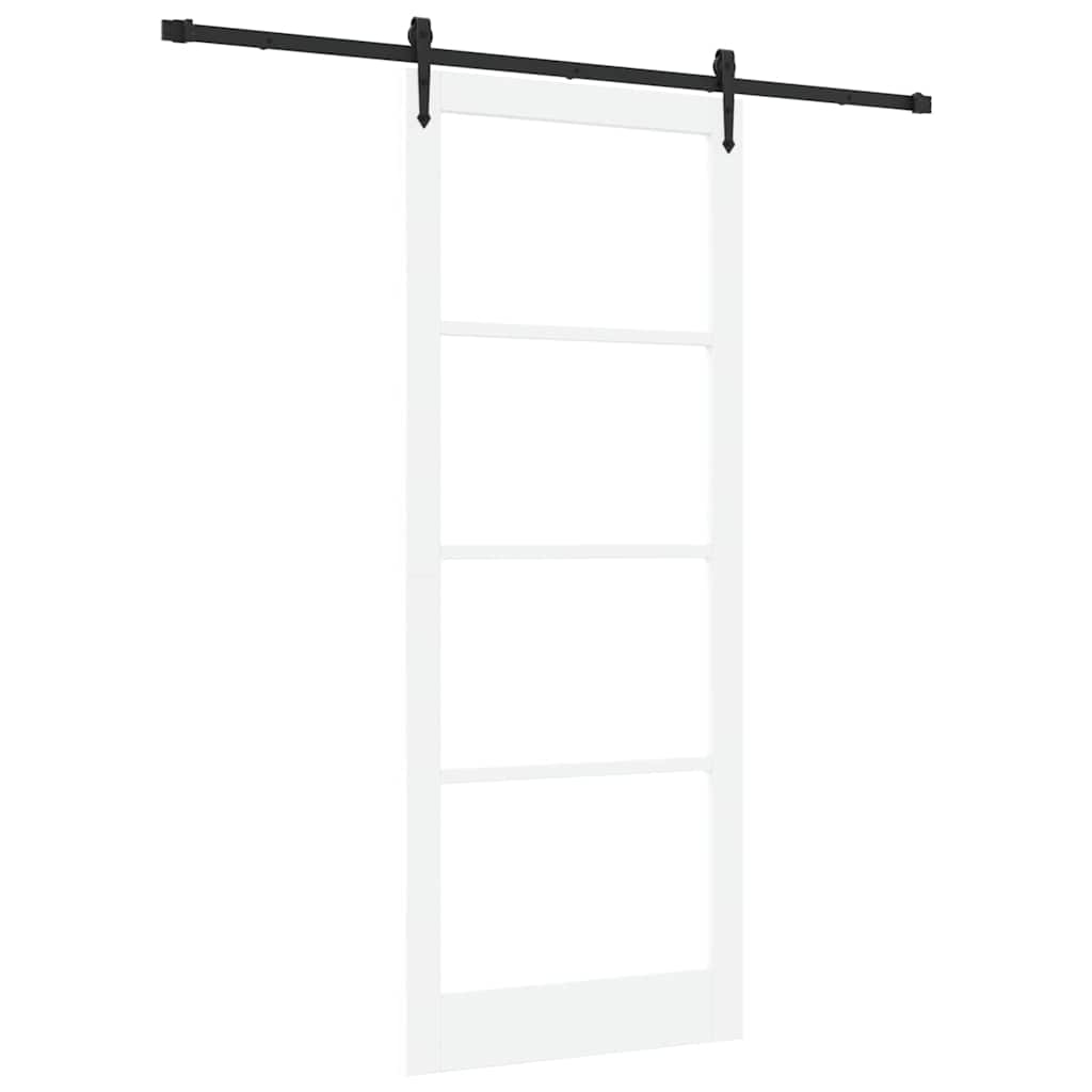 Csúszó ajtó ORKDAL Fehér 93 x 232 cm Tömör fenyőfa és üveg