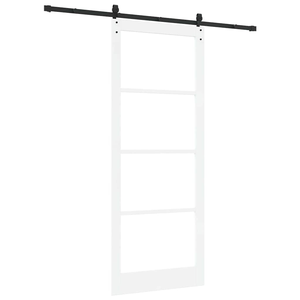 Csúszó ajtó ORKDAL Fehér 93 x 232 cm Tömör fenyőfa és üveg