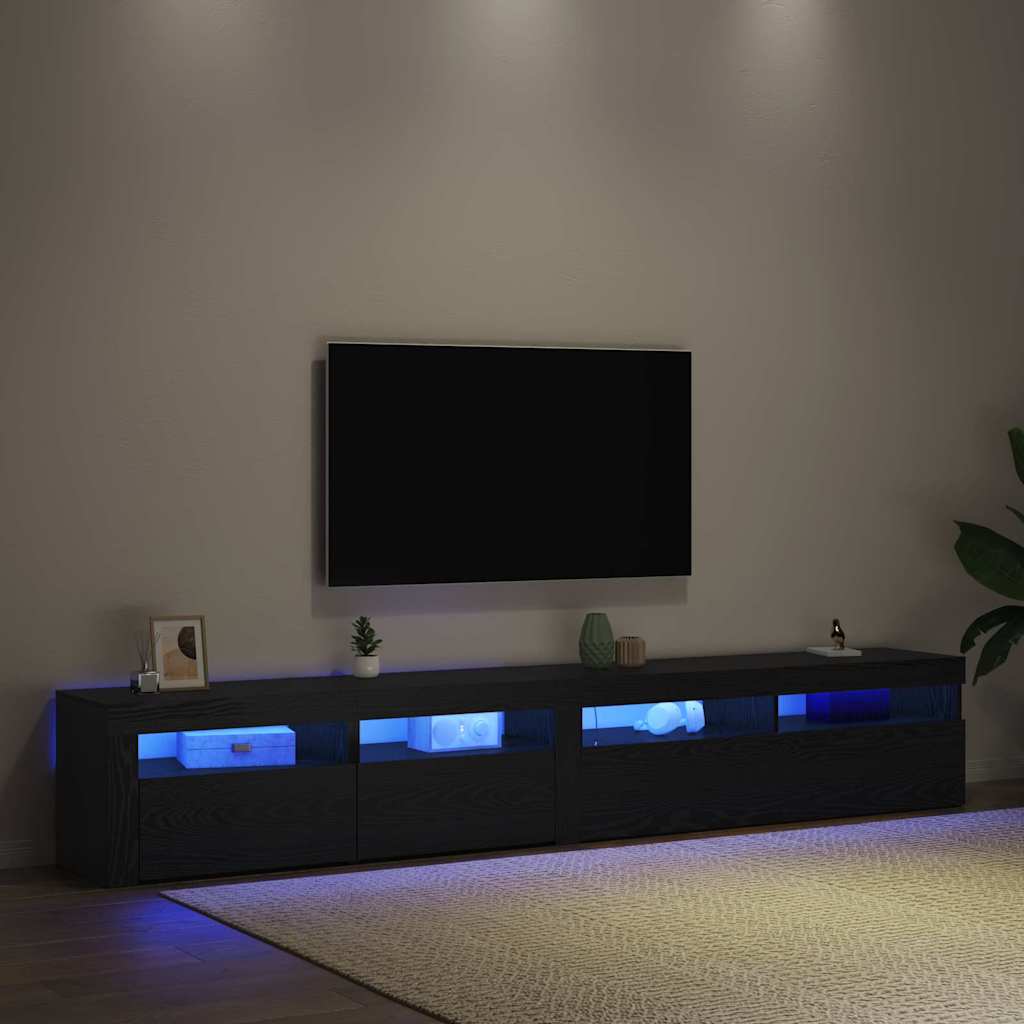 TV szekrény 2 pcs Fekete tölgy 240 x 35 x 40 cm Faanyag