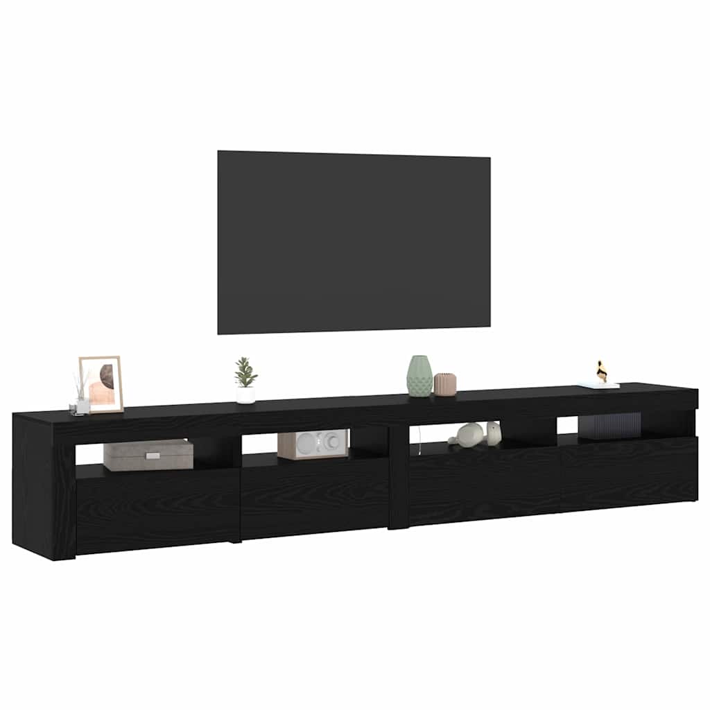 TV szekrény 2 pcs Fekete tölgy 240 x 35 x 40 cm Faanyag