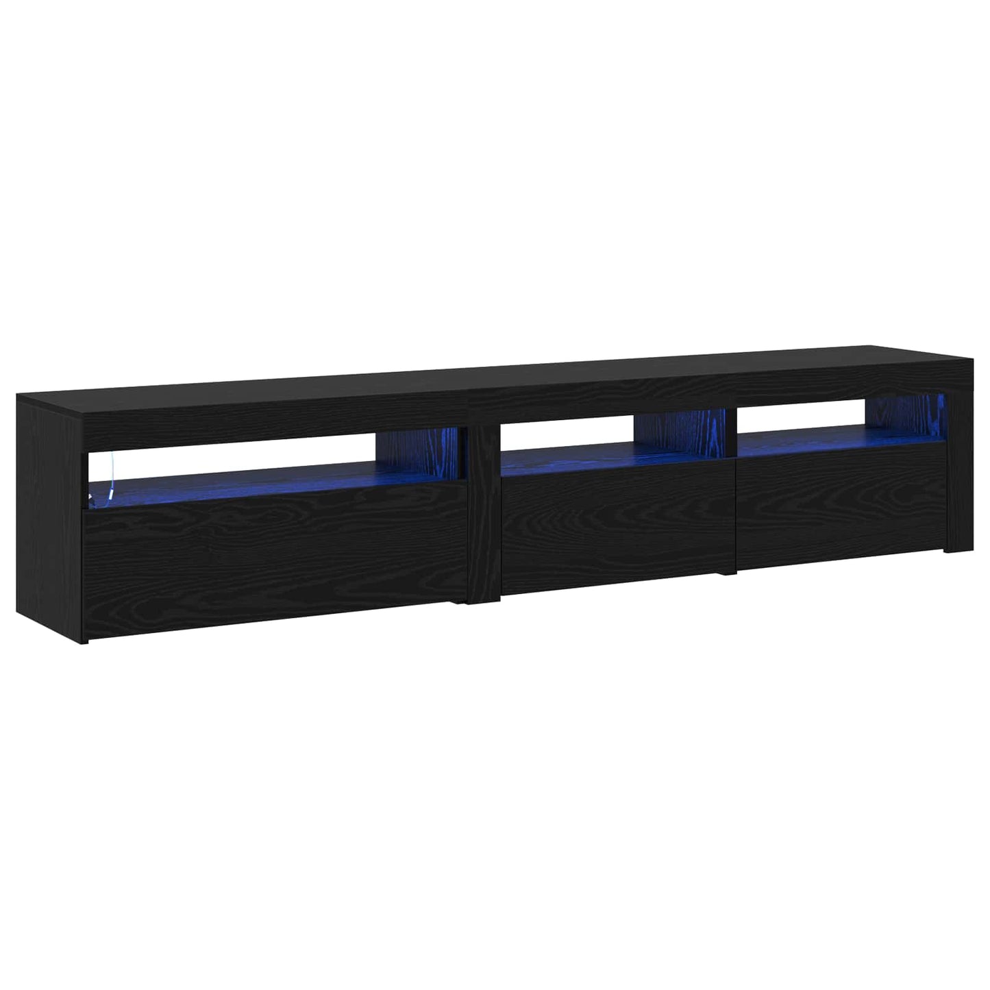 TV szekrény 2 pcs Fekete tölgy 195 x 35 x 40 cm Faanyag