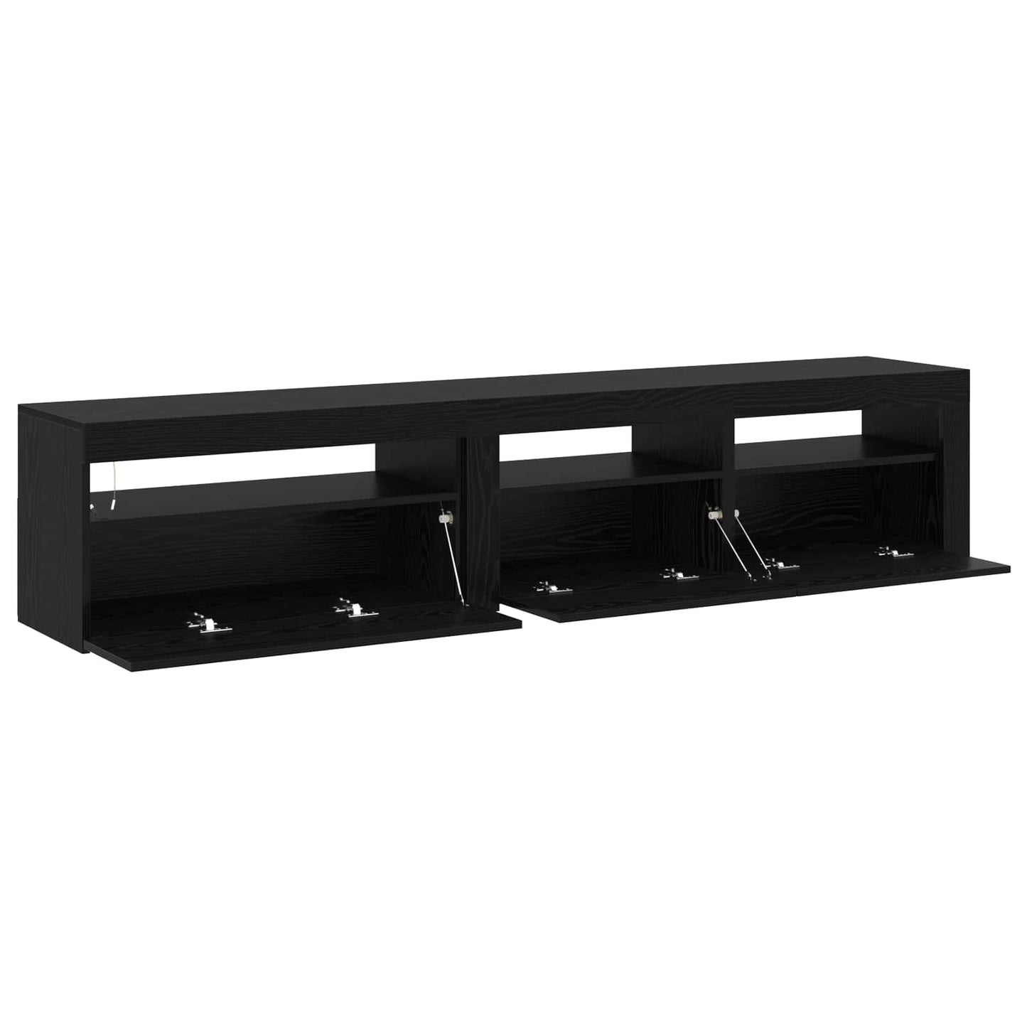 TV szekrény 2 pcs Fekete tölgy 195 x 35 x 40 cm Faanyag