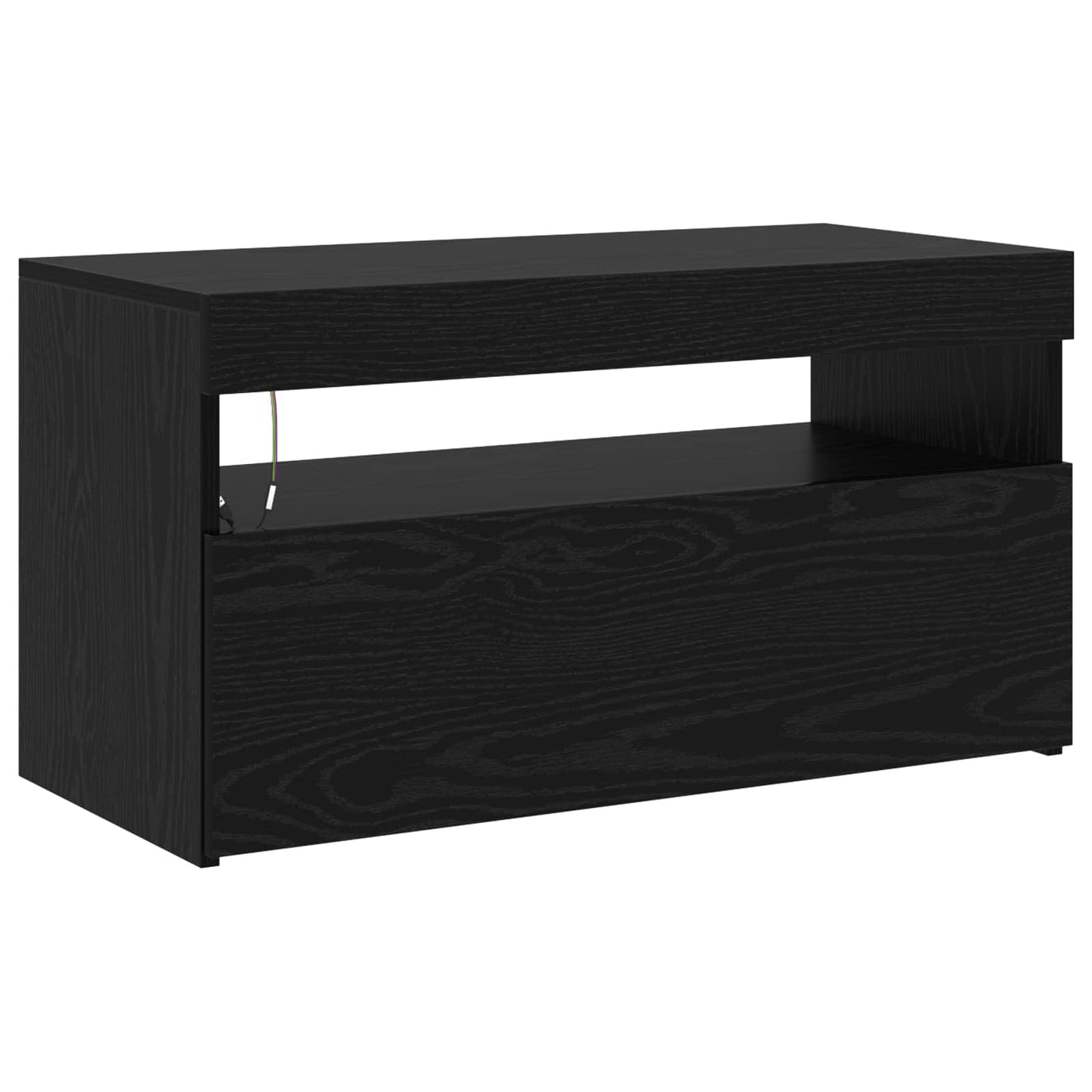 TV szekrény 2 pcs Fekete tölgy 195 x 35 x 40 cm Faanyag