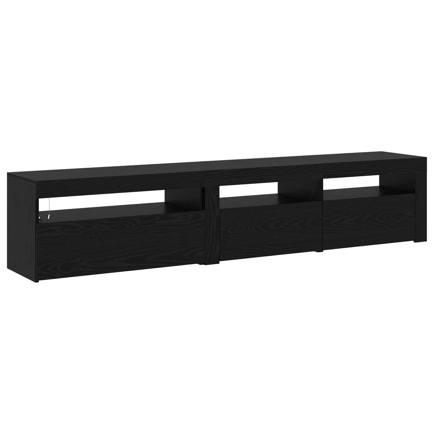 TV szekrény 2 pcs Fekete tölgy 195 x 35 x 40 cm Faanyag