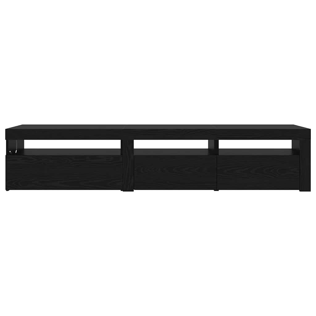 TV szekrény 2 pcs Fekete tölgy 195 x 35 x 40 cm Faanyag