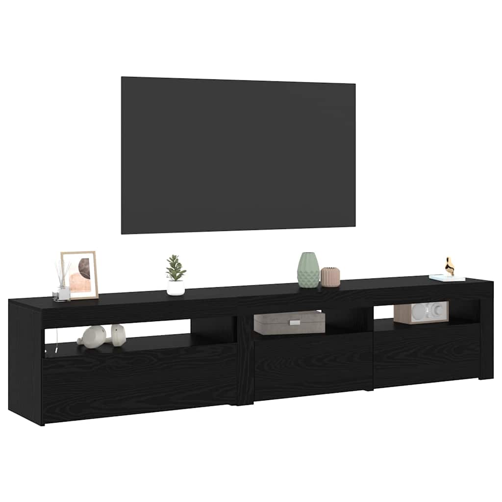 TV szekrény 2 pcs Fekete tölgy 195 x 35 x 40 cm Faanyag