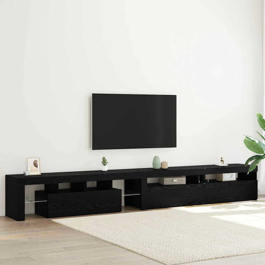 TV szekrény 3 pcs Fekete tölgy 290 x 36,5 x 40 cm Faanyag