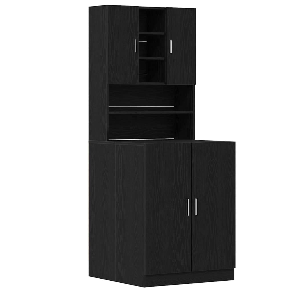 Mosógép Szekrény 2 pcs Fekete tölgy 70,5 x 71,5 x 181,5 cm