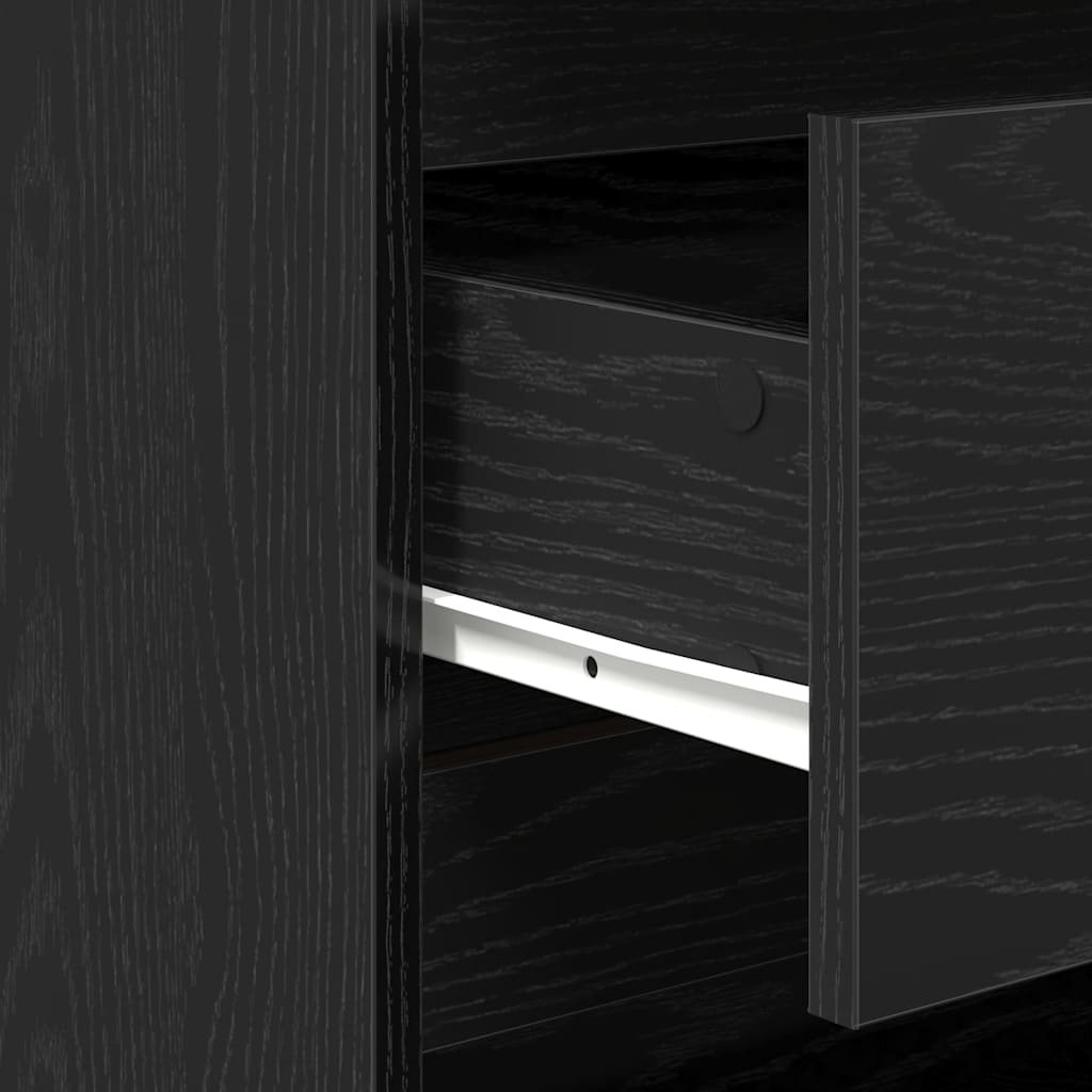 Széf 2 db Fekete 70 x 41 x 75 cm Szerelt Fa