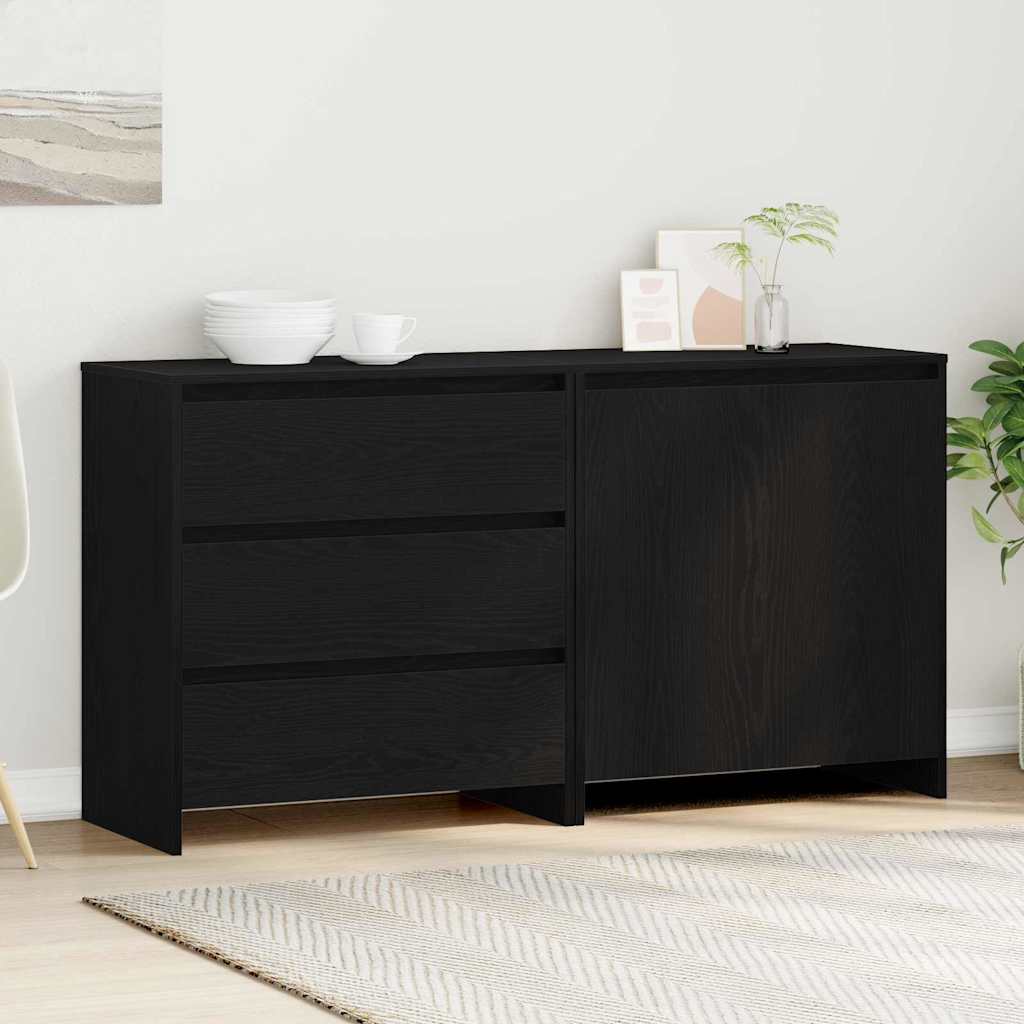 Széf 2 db Fekete 70 x 41 x 75 cm Szerelt Fa