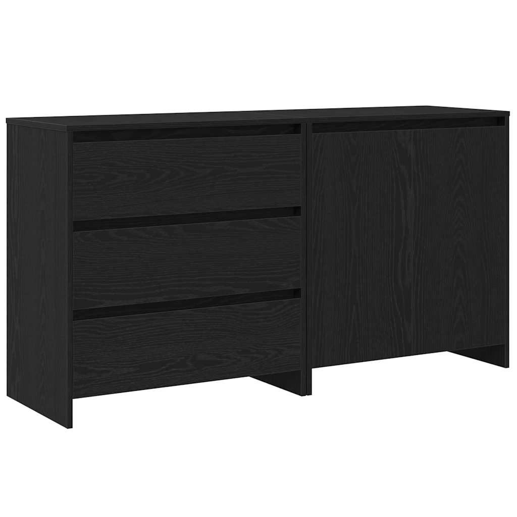 Széf 2 db Fekete 70 x 41 x 75 cm Szerelt Fa