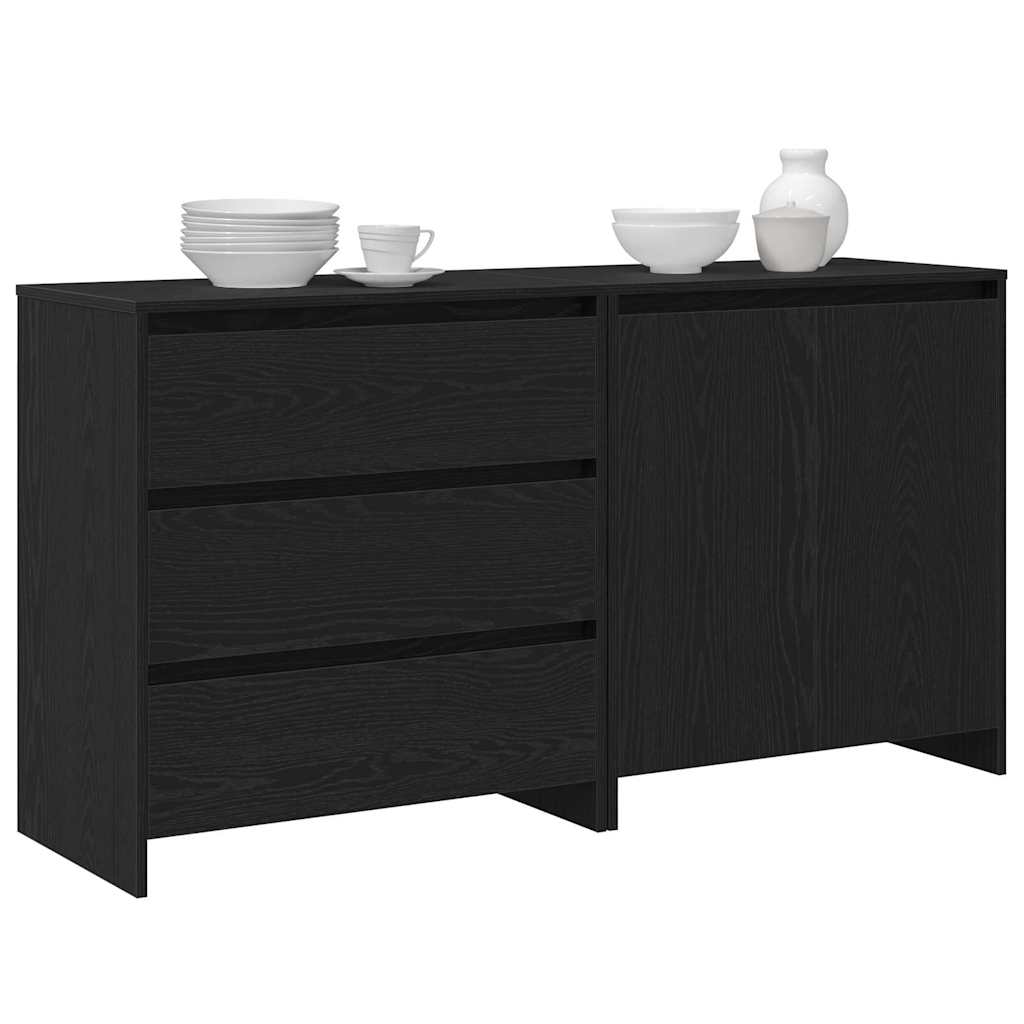 Széf 2 db Fekete 70 x 41 x 75 cm Szerelt Fa