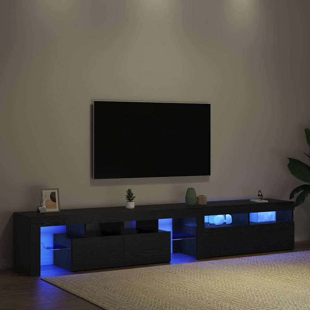 TV szekrény 2 pcs Fekete tölgy 230 x 36,5 x 40 cm Faanyag
