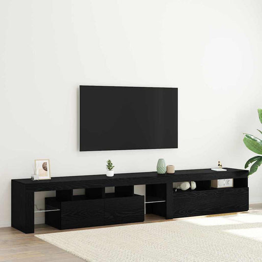 TV szekrény 2 pcs Fekete tölgy 230 x 36,5 x 40 cm Faanyag