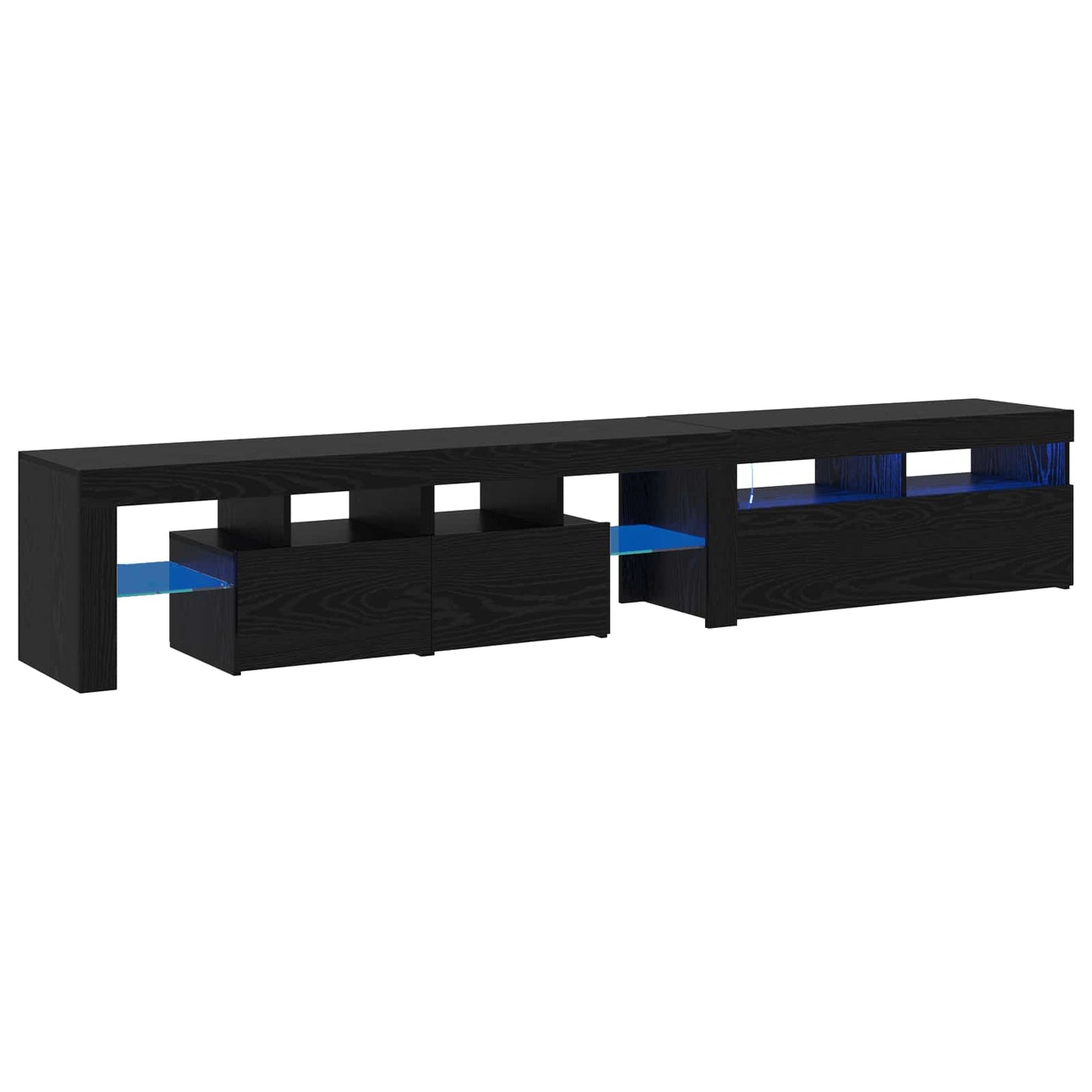 TV szekrény 2 pcs Fekete tölgy 230 x 36,5 x 40 cm Faanyag