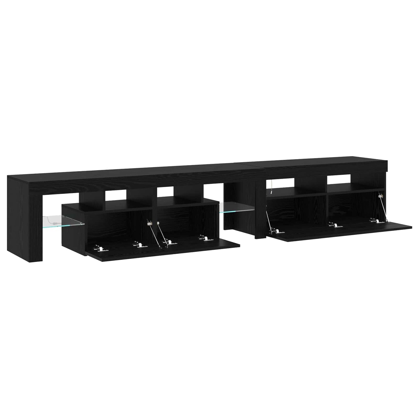 TV szekrény 2 pcs Fekete tölgy 230 x 36,5 x 40 cm Faanyag