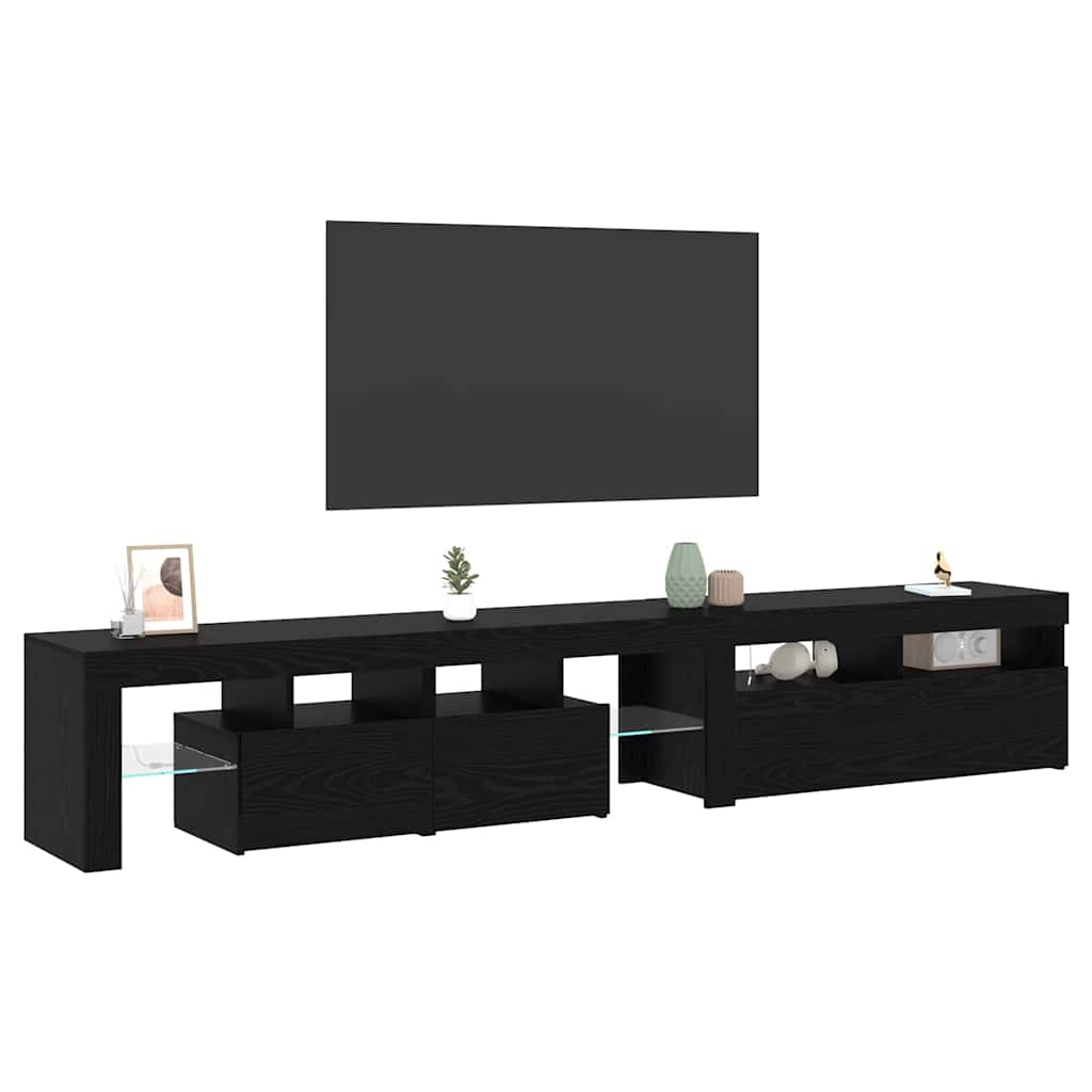 TV szekrény 2 pcs Fekete tölgy 230 x 36,5 x 40 cm Faanyag
