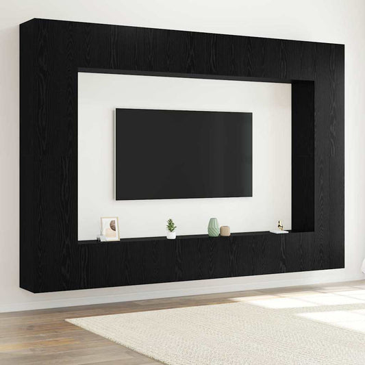 TV szekrény garnitúra 8 pcs Fekete tölgy 100 x 30 x 30 cm
