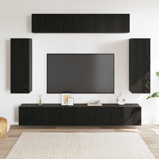 TV szekrény garnitúra 6 pcs Fekete tölgy 100 x 30 x 30 cm