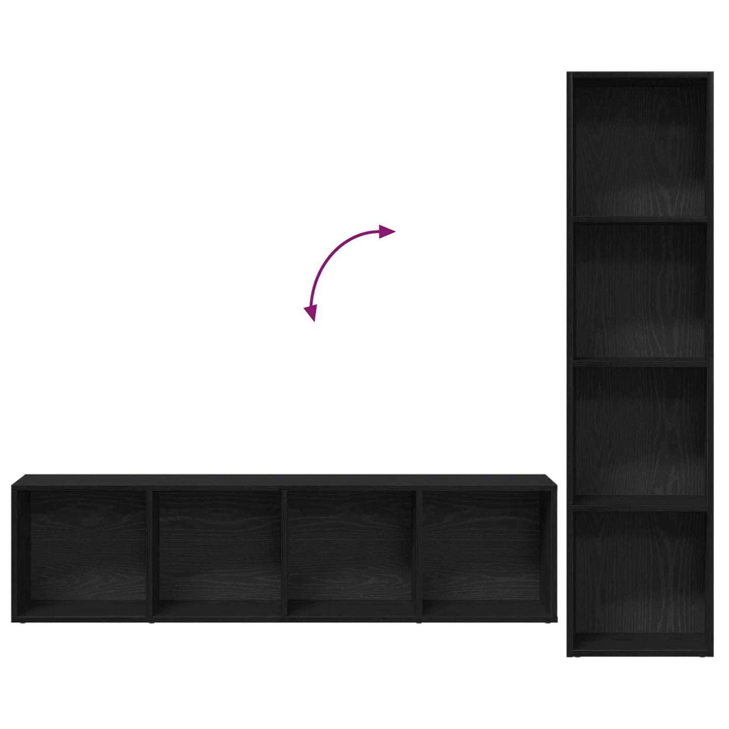 Könyvespolc 12 szintes 3 pcs 36 x 30 x 143 cm Szerelt Fa