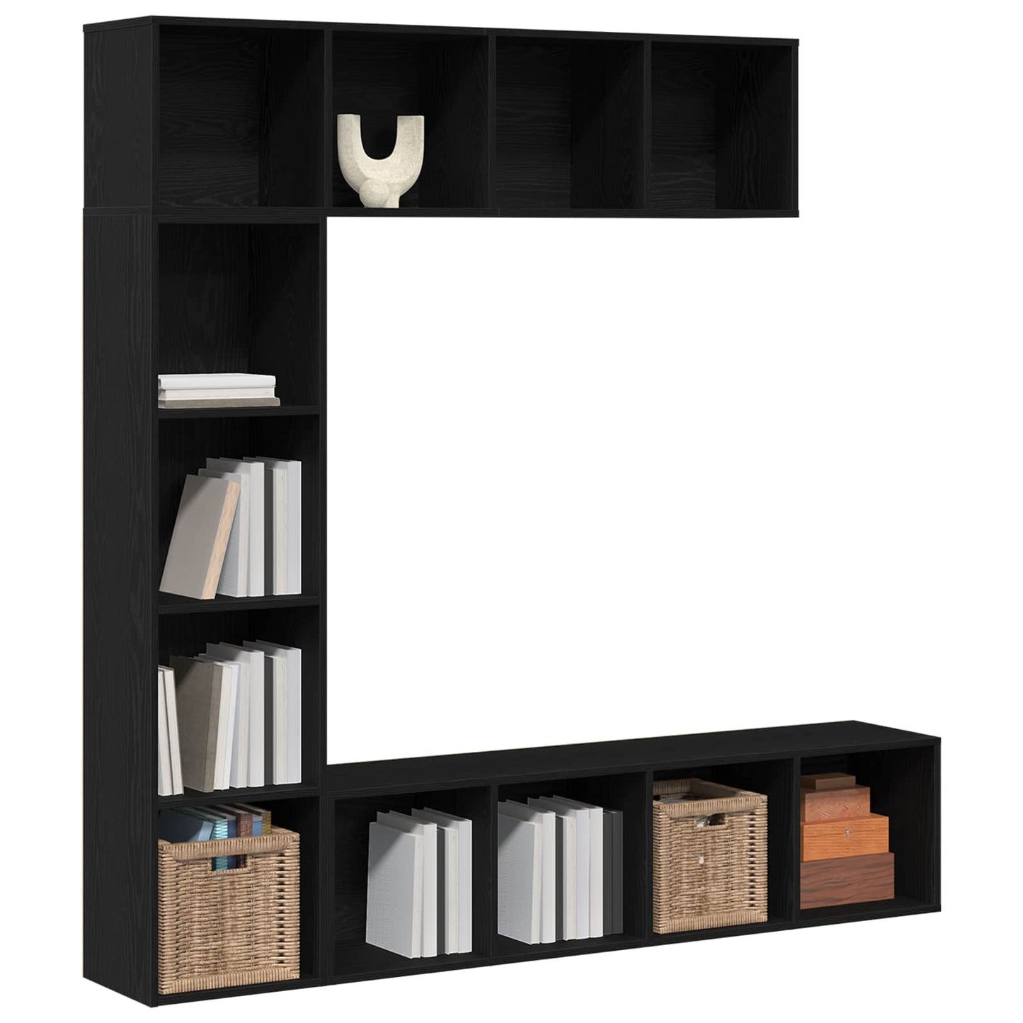 Könyvespolc 12 szintes 3 pcs 36 x 30 x 143 cm Szerelt Fa