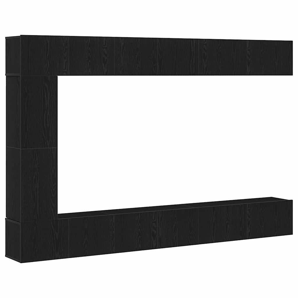 TV Cabinet Set 9 db Fekete tölgy