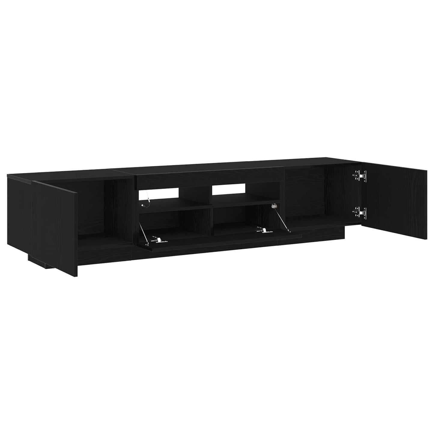 TV szekrény garnitúra 2 pcs Fekete 180 x 35 x 40 cm Faanyag