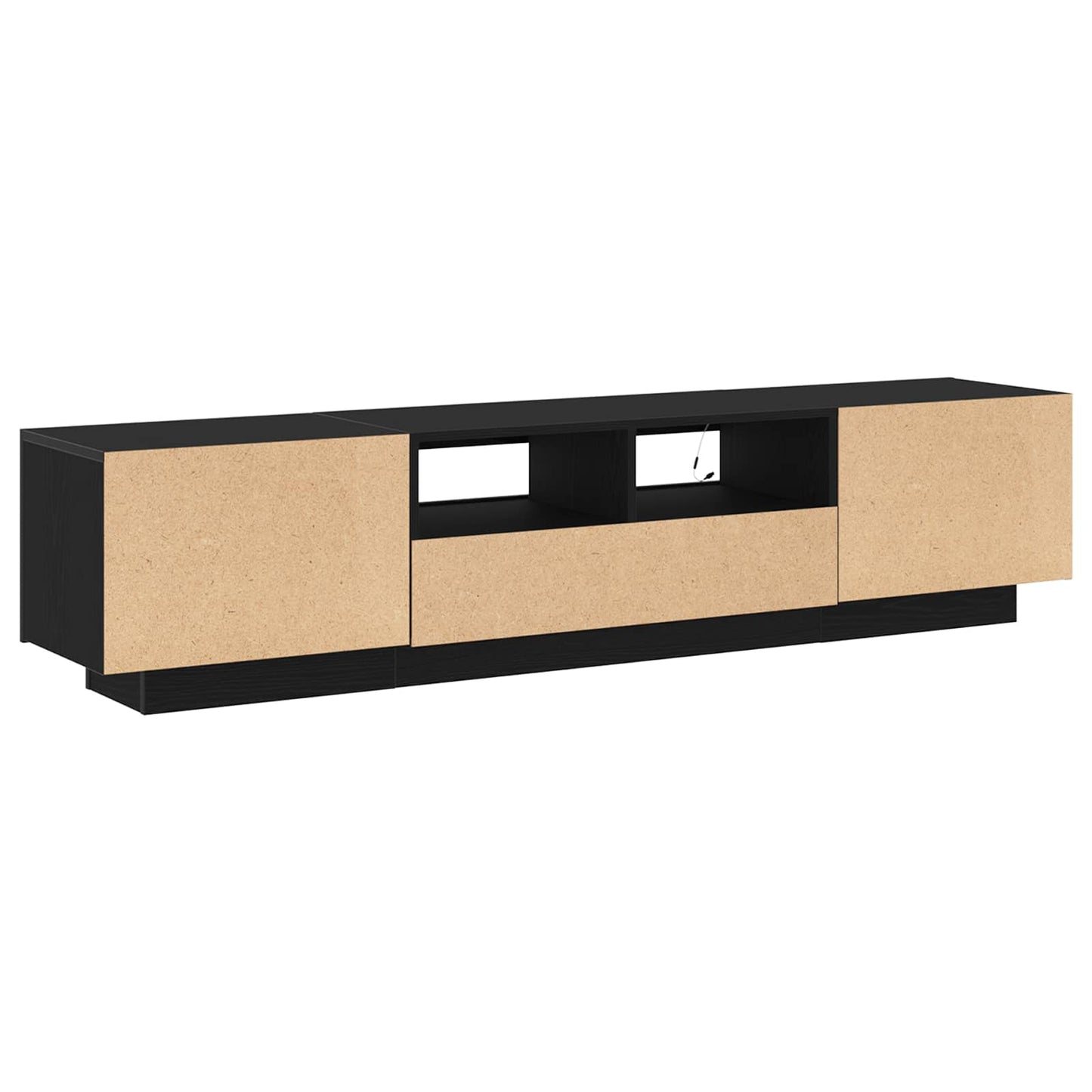 TV szekrény garnitúra 2 pcs Fekete 180 x 35 x 40 cm Faanyag