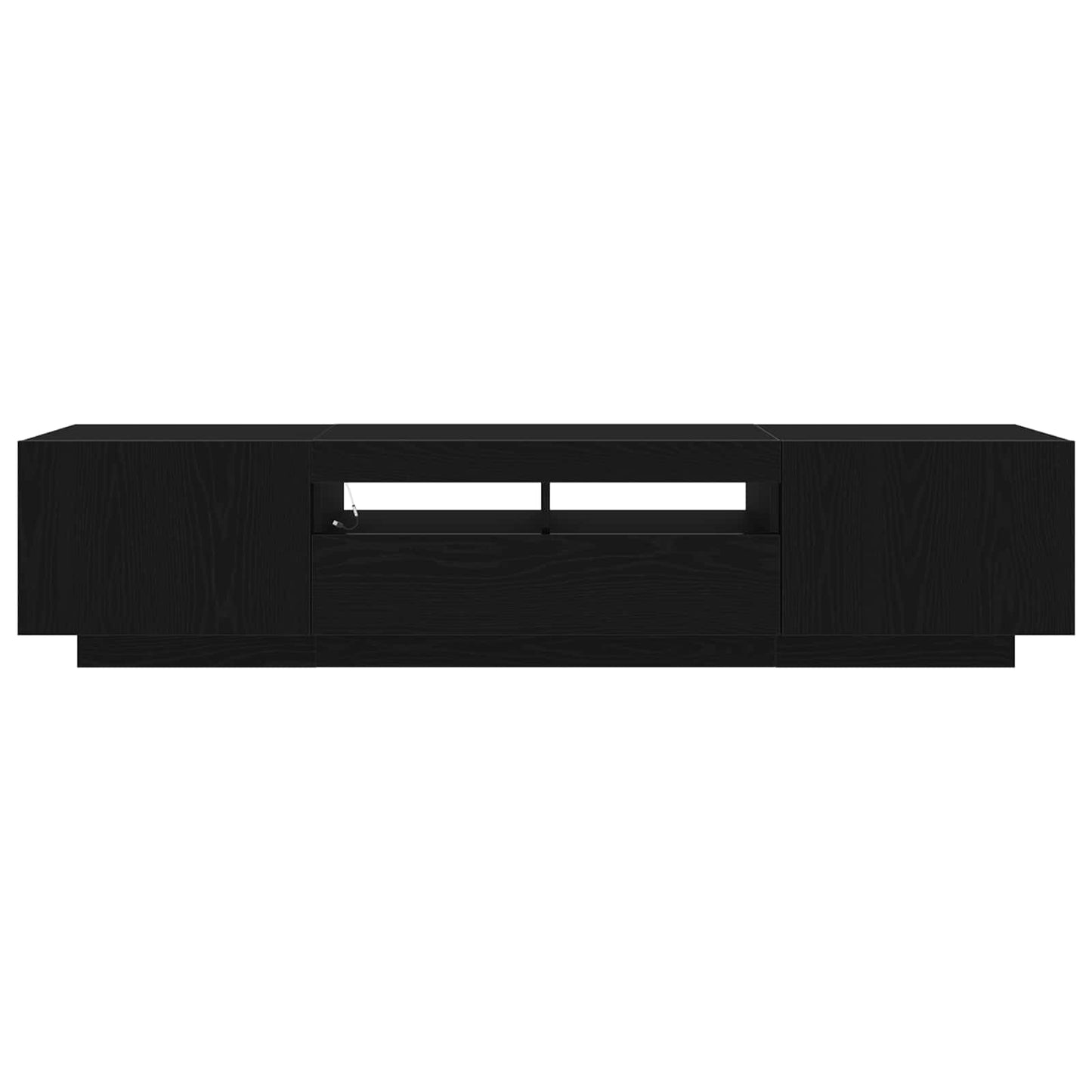 TV szekrény garnitúra 2 pcs Fekete 180 x 35 x 40 cm Faanyag