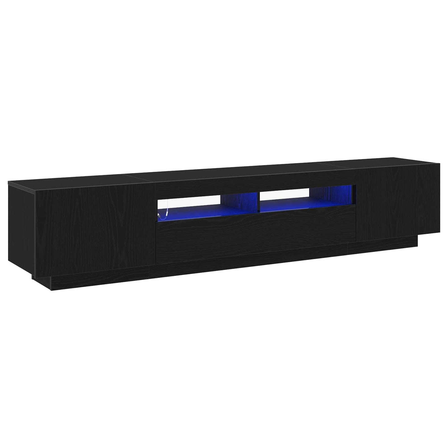 TV szekrény garnitúra 2 pcs Fekete 200 x 35 x 40 cm Faanyag