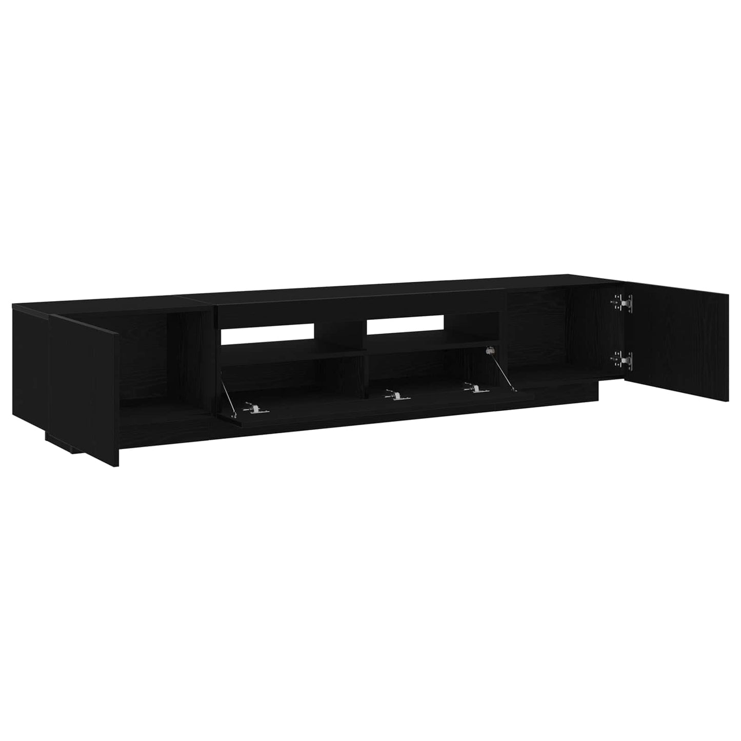 TV szekrény garnitúra 2 pcs Fekete 200 x 35 x 40 cm Faanyag