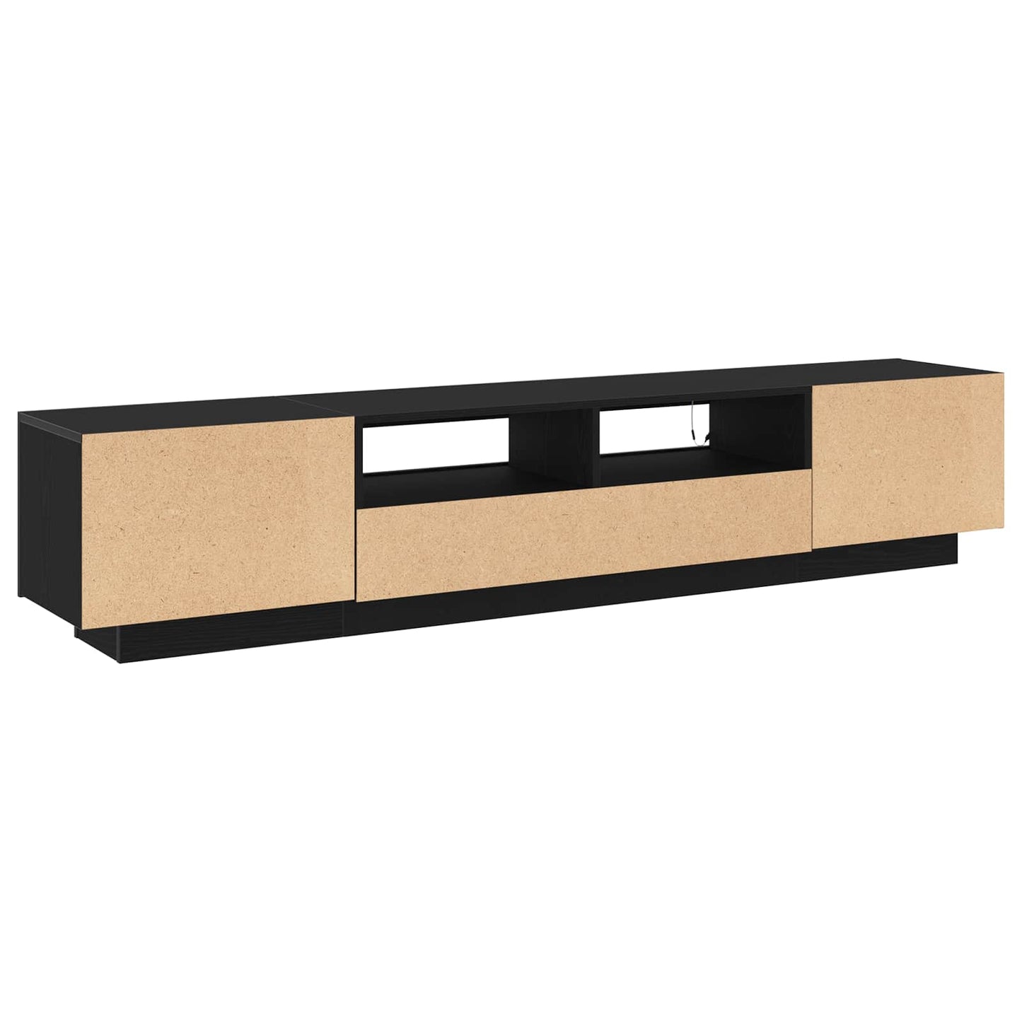 TV szekrény garnitúra 2 pcs Fekete 200 x 35 x 40 cm Faanyag