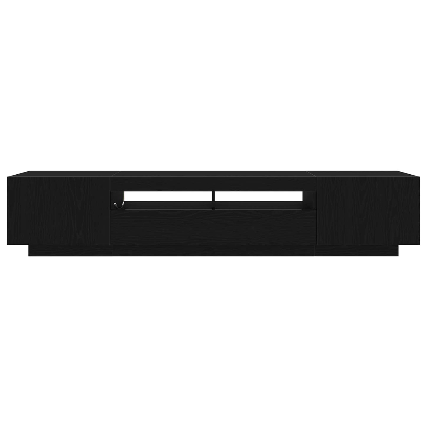 TV szekrény garnitúra 2 pcs Fekete 200 x 35 x 40 cm Faanyag