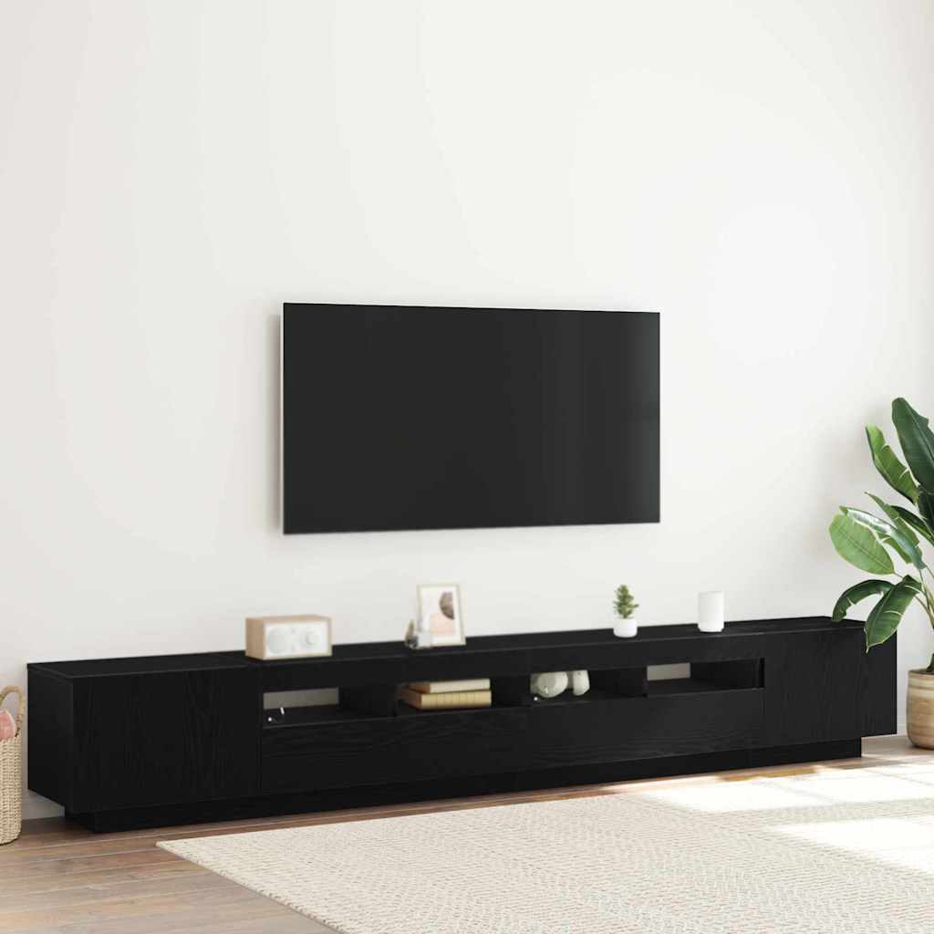 TV szekrény garnitúra 3 pcs Fekete 260 x 35 x 40 cm Faanyag