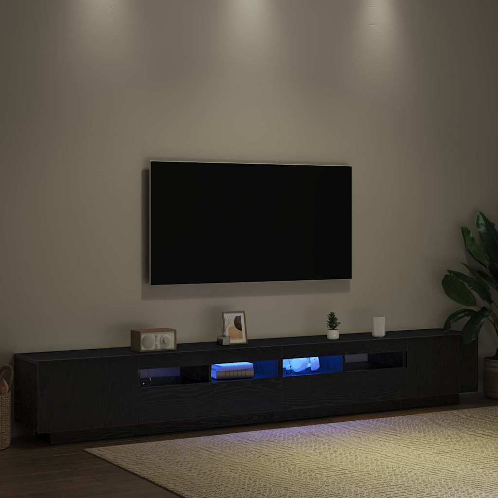 TV szekrény garnitúra 3 pcs Fekete 260 x 35 x 40 cm Faanyag