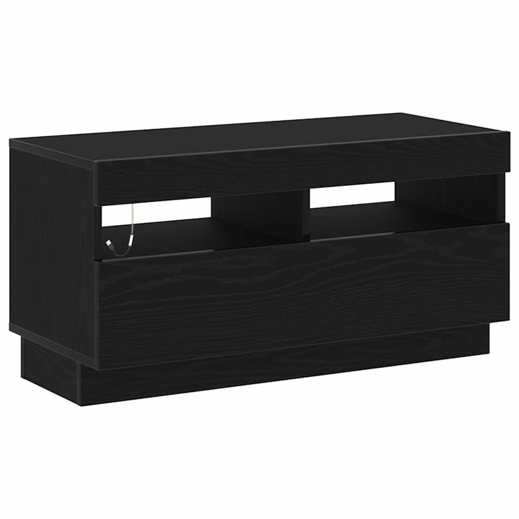 TV szekrény garnitúra 3 pcs Fekete 260 x 35 x 40 cm Faanyag