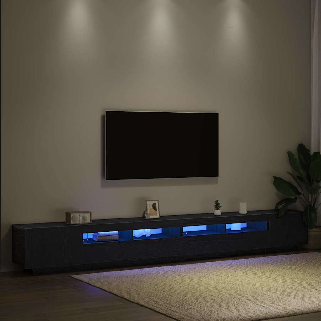 TV szekrény garnitúra 3 pcs Fekete 300 x 35 x 40 cm Faanyag