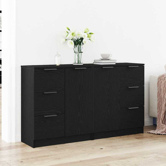 Széf fiókkal Fekete tölgy 120 x 30 x 70 cm Faanyag
