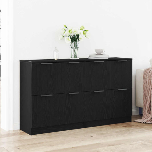Széf 2 pcs Fekete tölgy 60 x 30 x 70 cm Faanyag