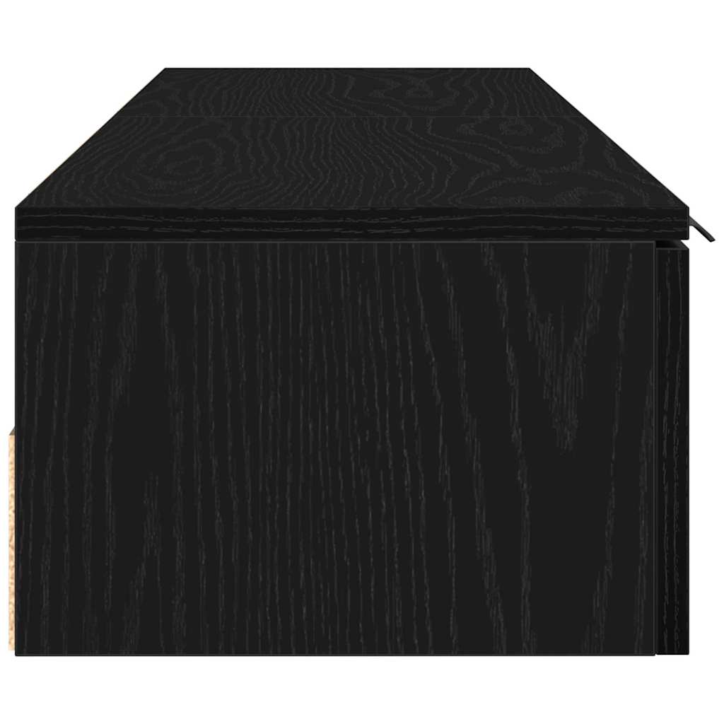 Fali szekrény 2 db Fekete tölgy 68 x 30 x 20 cm Szerelt Fa