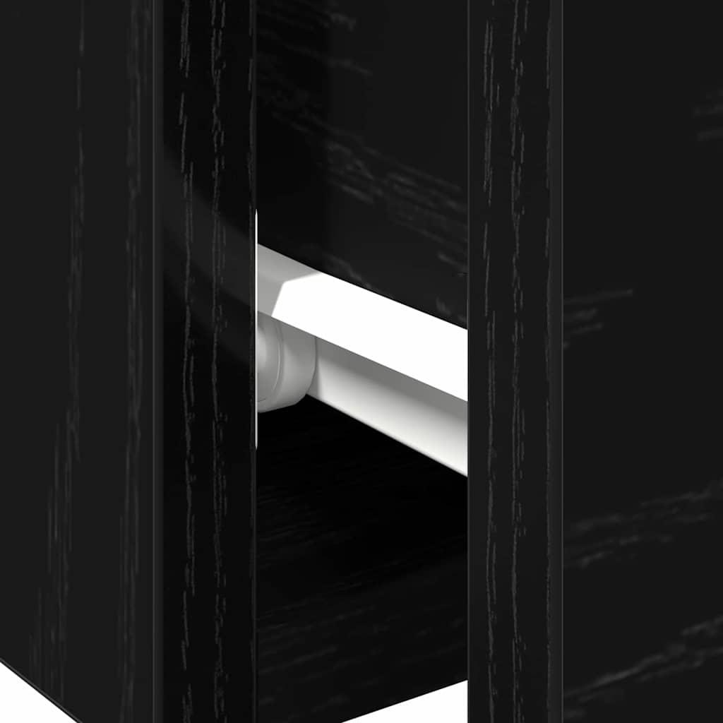 Fali szekrény 2 db Fekete tölgy 102 x 30 x 20 cm Szerelt Fa