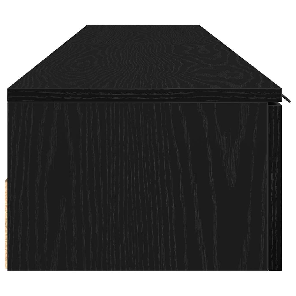 Fali szekrény 2 db Fekete tölgy 102 x 30 x 20 cm Szerelt Fa