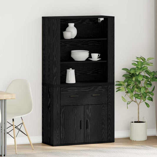 Magasfiú fiókkal Fekete tölgy 80 x 33 x 150 cm Faanyag