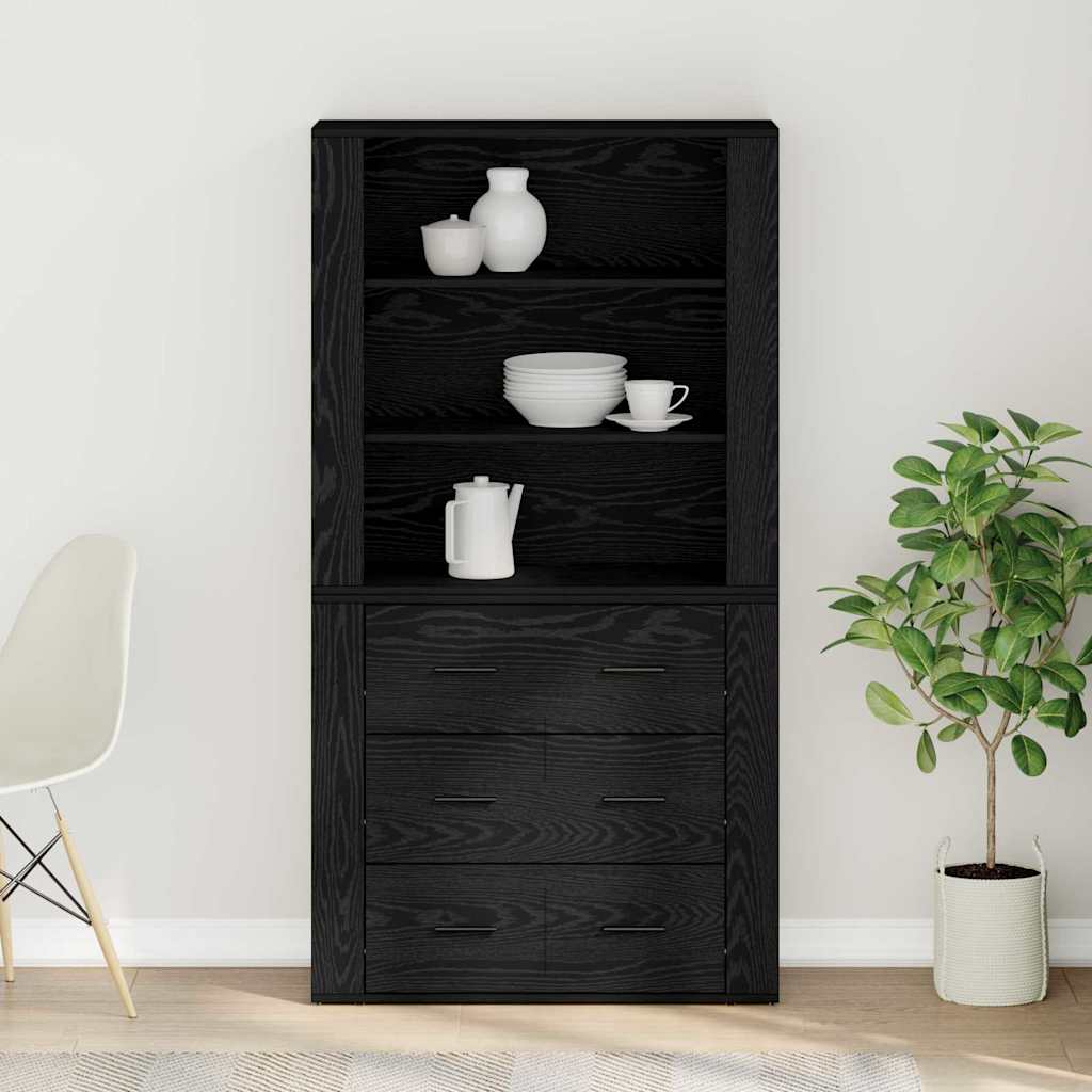 Magasfiú Fekete tölgy 80 x 33 x 150 cm Szerelt Fa